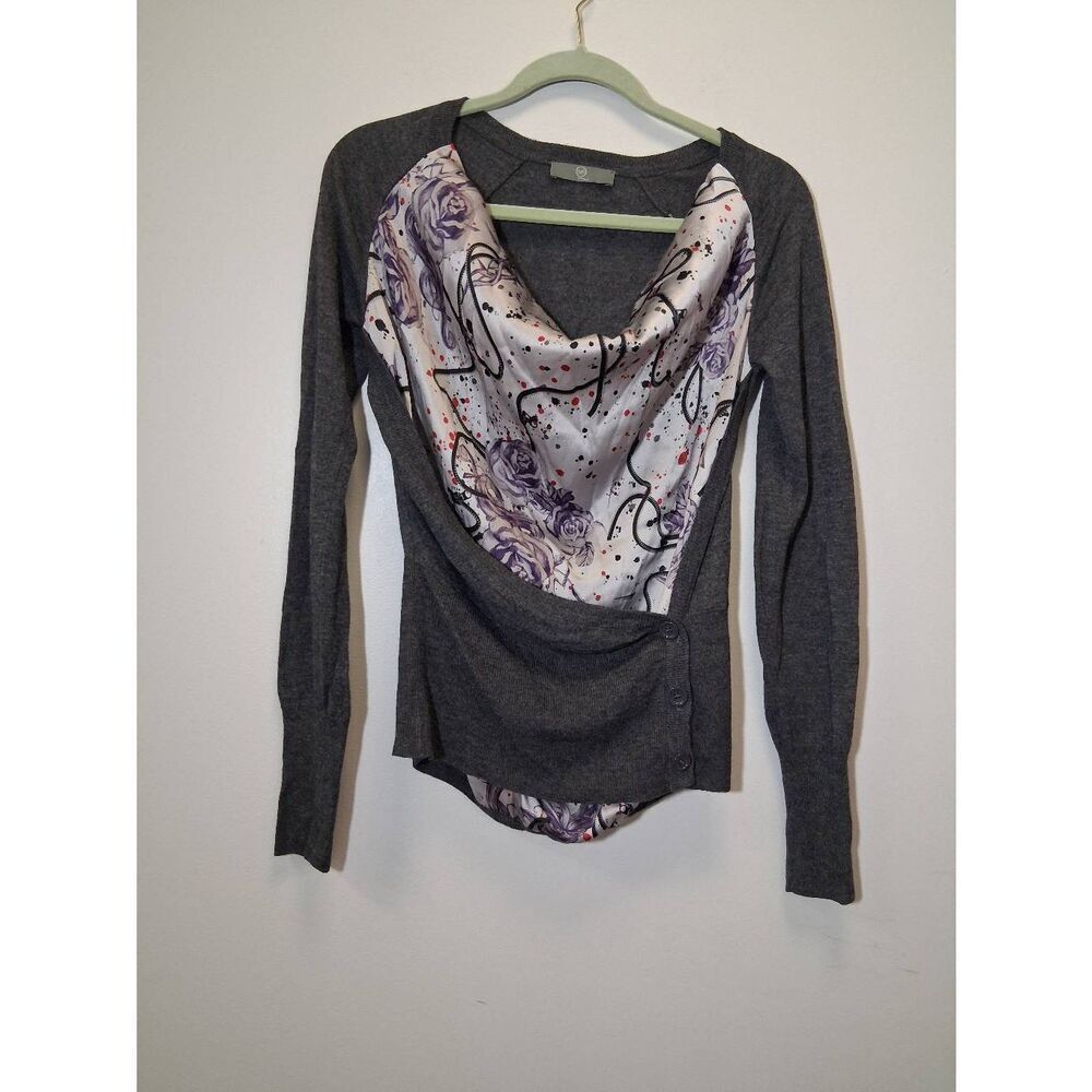Alexander McQueen womens small silk fine lightweight cashmere wool top